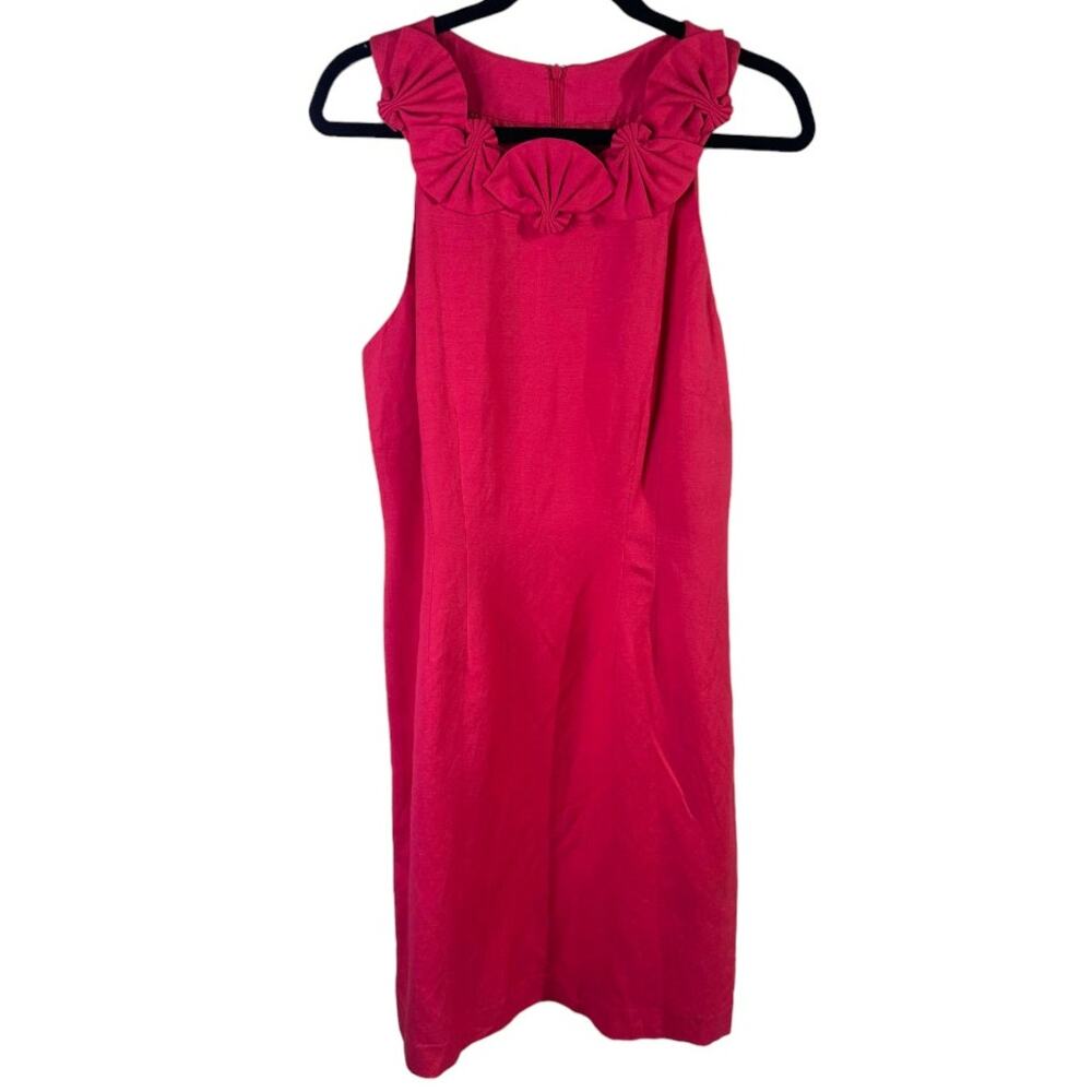 Jessica Howard Linen Sleeveless Midi Dress Accent Collar Size 14 New With Tags